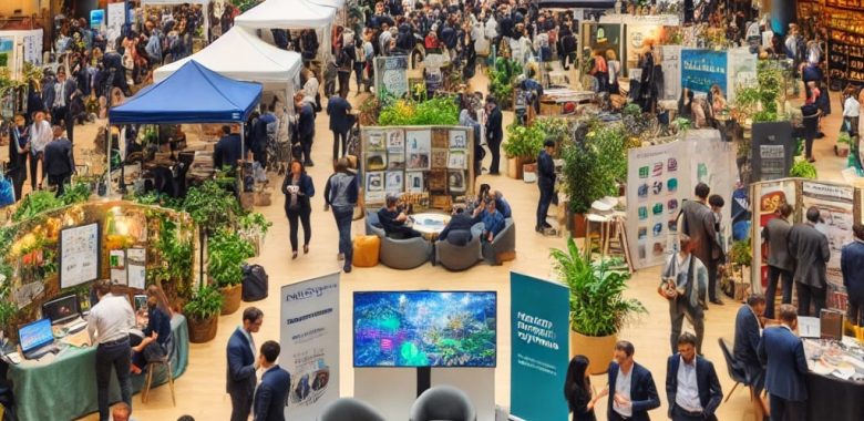 MSD market event - A bustling marketplace event organized by the Market Systems Development Network (MSDN). The scene features diverse vendors showcasing innovative prod